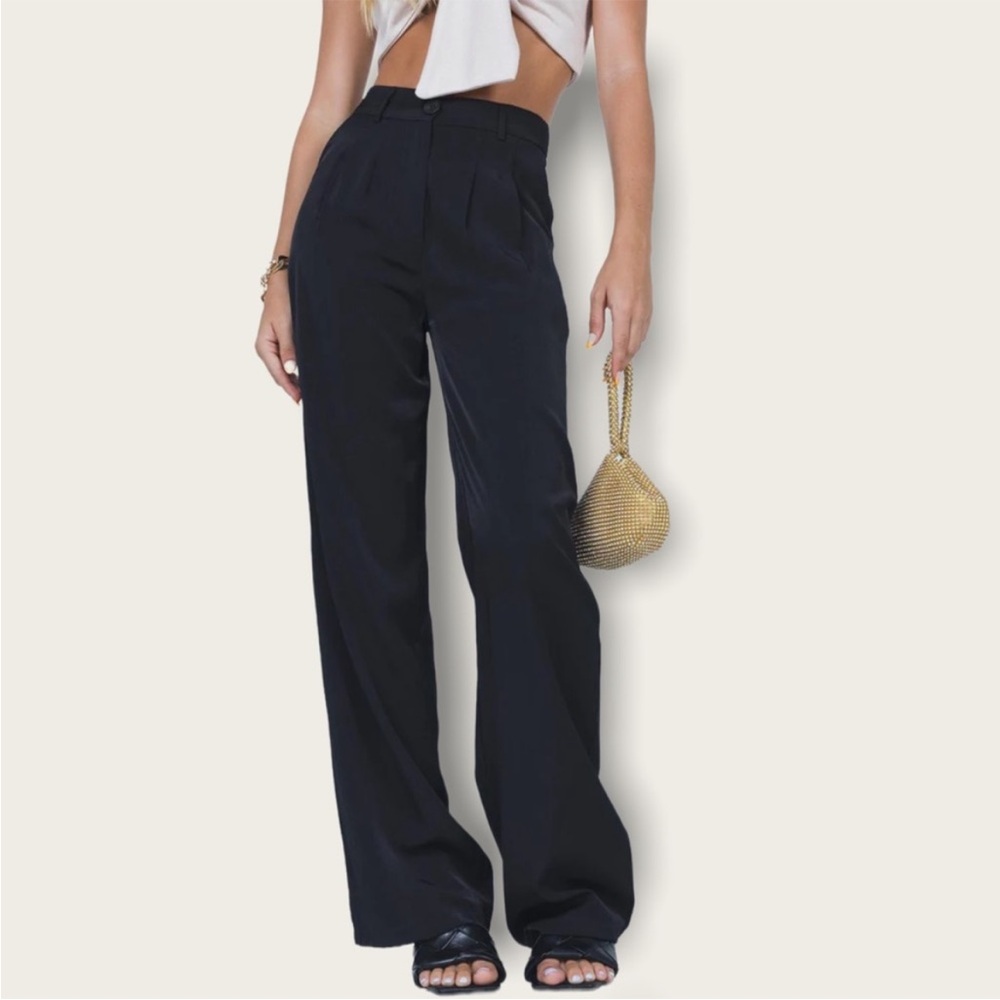 Black Princess Polly Kacey Lightweight Straight Leg Trouser Pants Size 6